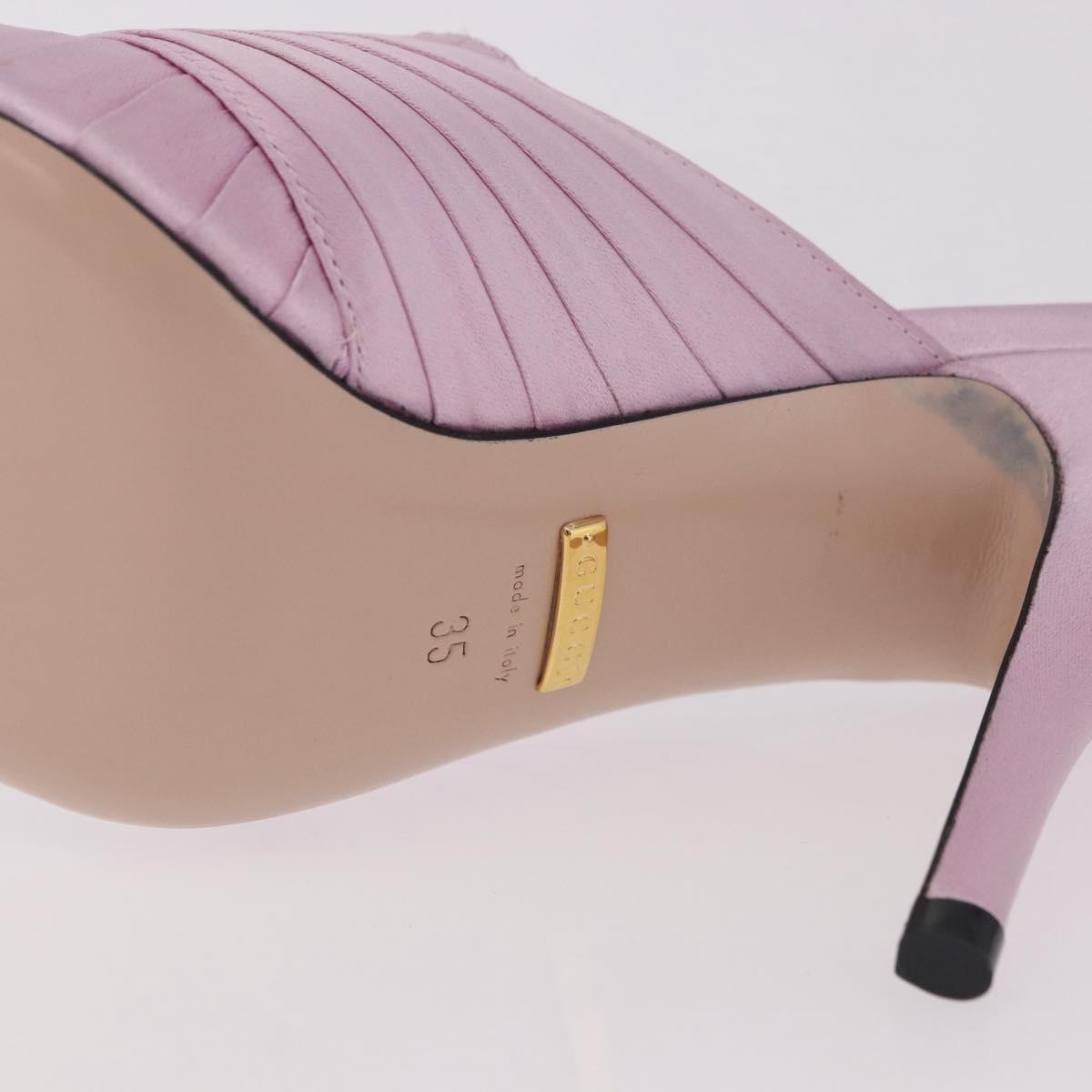 GUCCI GG Marmont Sandals Satin 35 Pink Gold Auth am11971M
