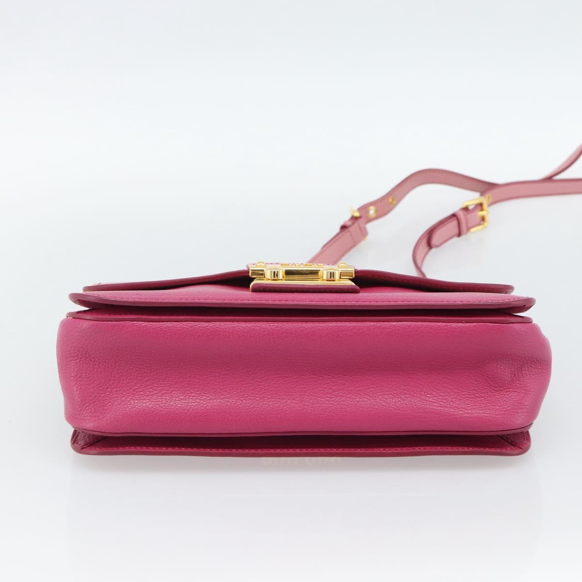 Miu Miu Hand Bag Leather 2way Pink Gold RN0726 Auth am11972V