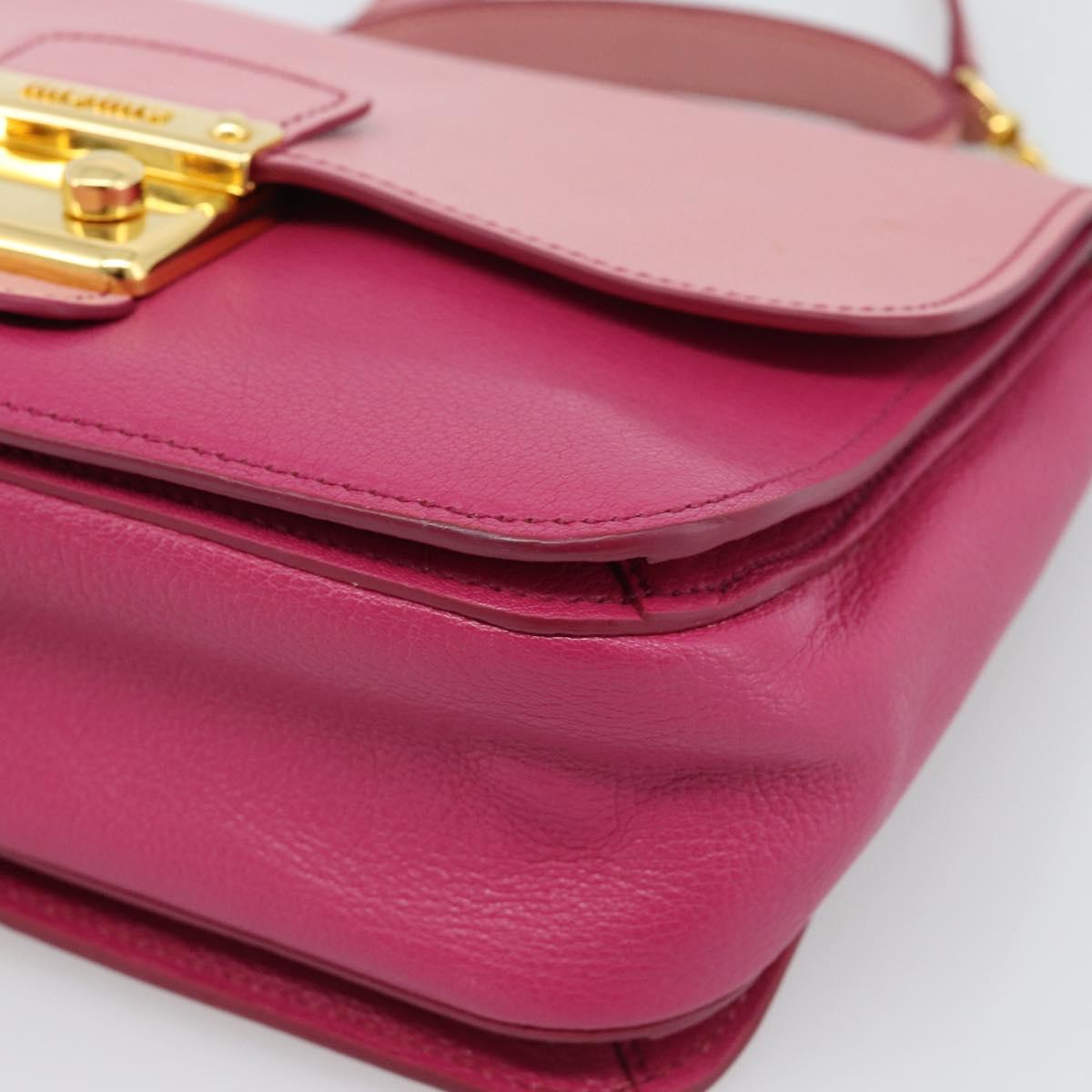 Miu Miu Hand Bag Leather 2way Pink Gold RN0726 Auth am11972V