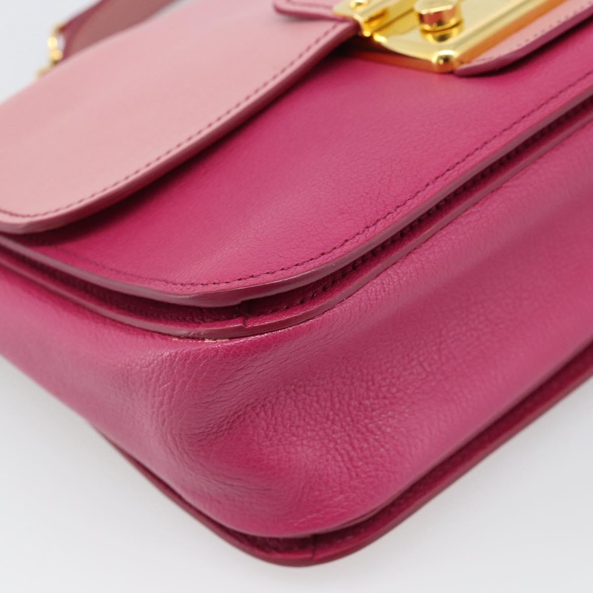 Miu Miu Hand Bag Leather 2way Pink Gold RN0726 Auth am11972V