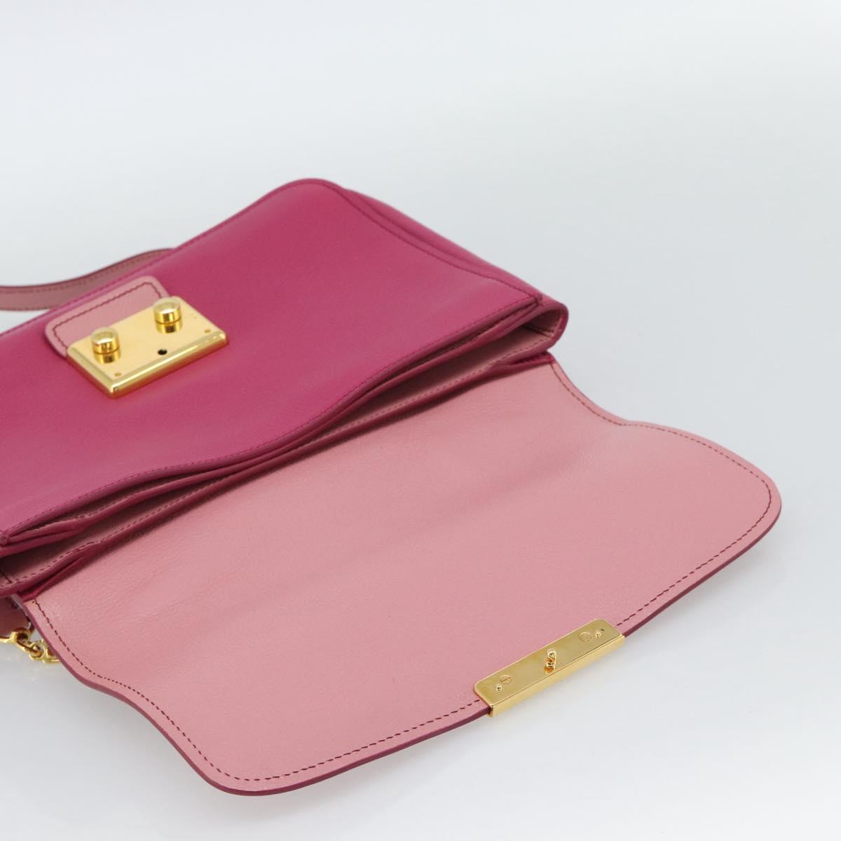 Miu Miu Hand Bag Leather 2way Pink Gold RN0726 Auth am11972V