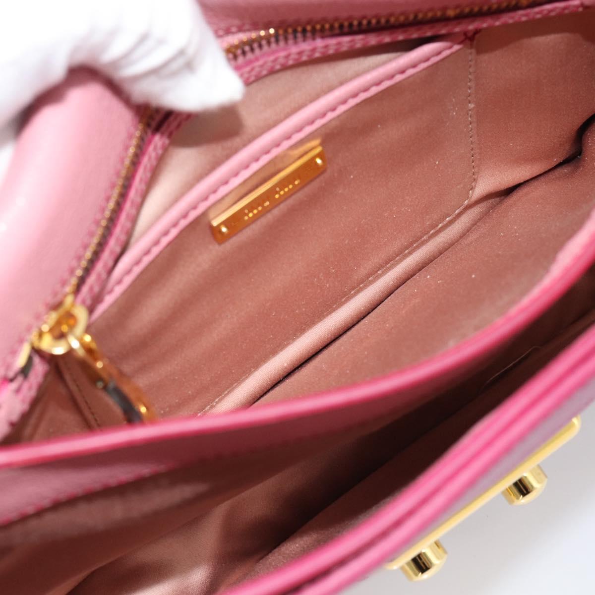 Miu Miu Hand Bag Leather 2way Pink Gold RN0726 Auth am11972V