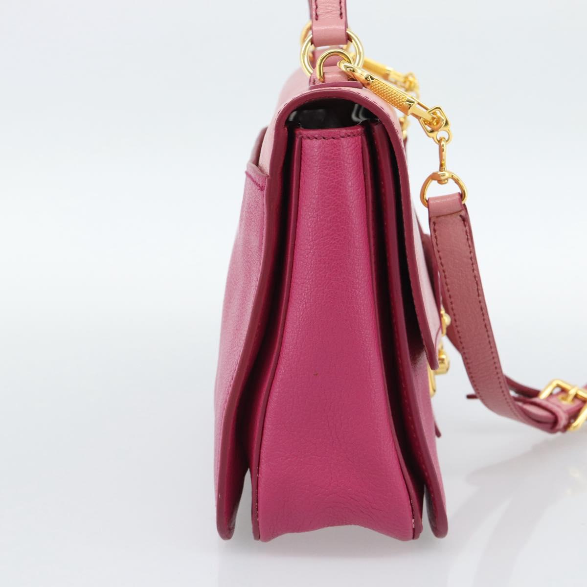 Miu Miu Hand Bag Leather 2way Pink Gold RN0726 Auth am11972V