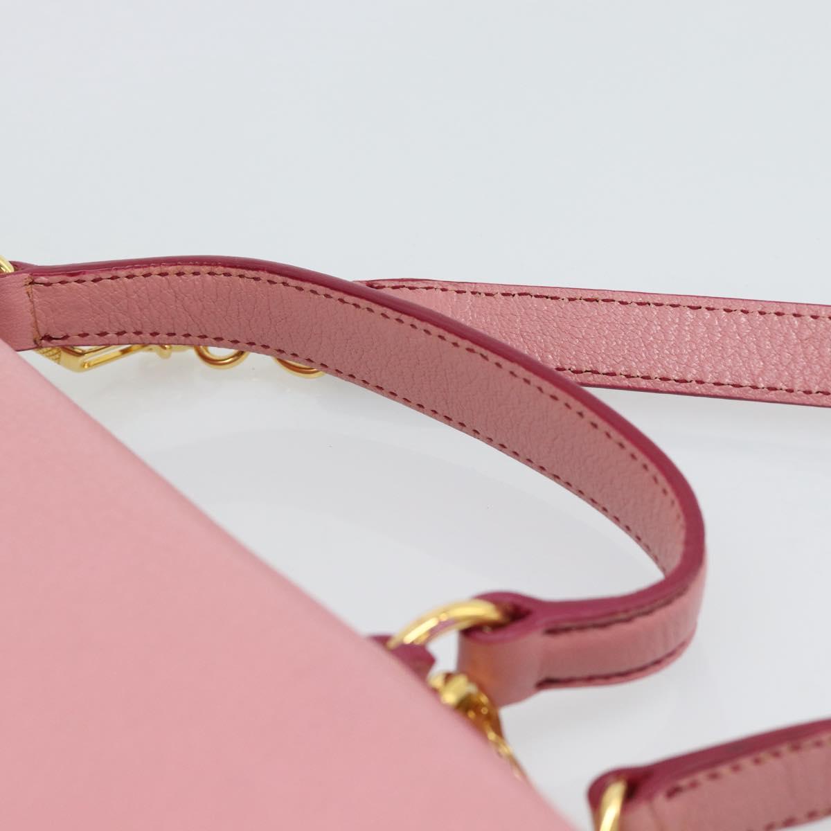 Miu Miu Hand Bag Leather 2way Pink Gold RN0726 Auth am11972V
