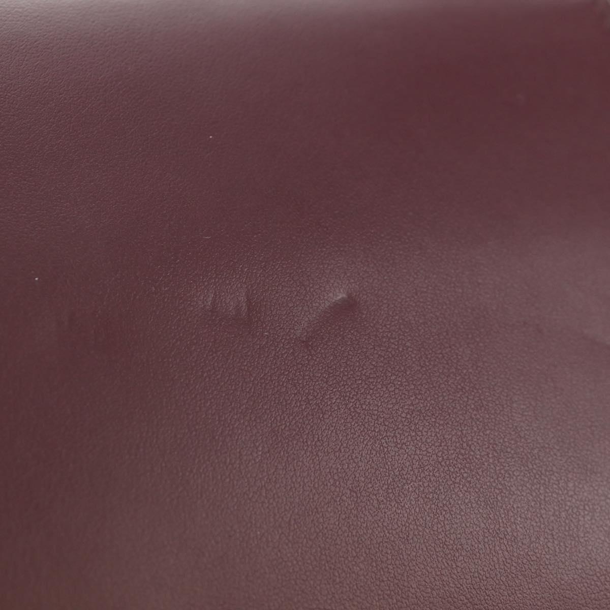 BURBERRY Every Day Shoulder Wallet Leather Bordeaux Gold Auth am11974M