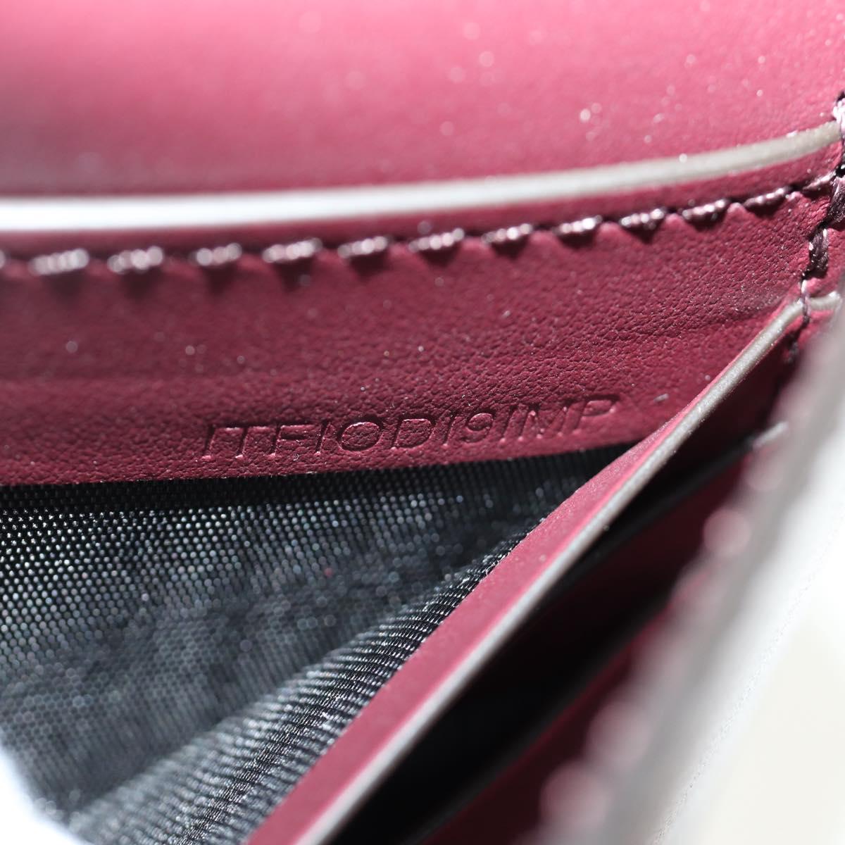 BURBERRY Every Day Shoulder Wallet Leather Bordeaux Gold Auth am11974M