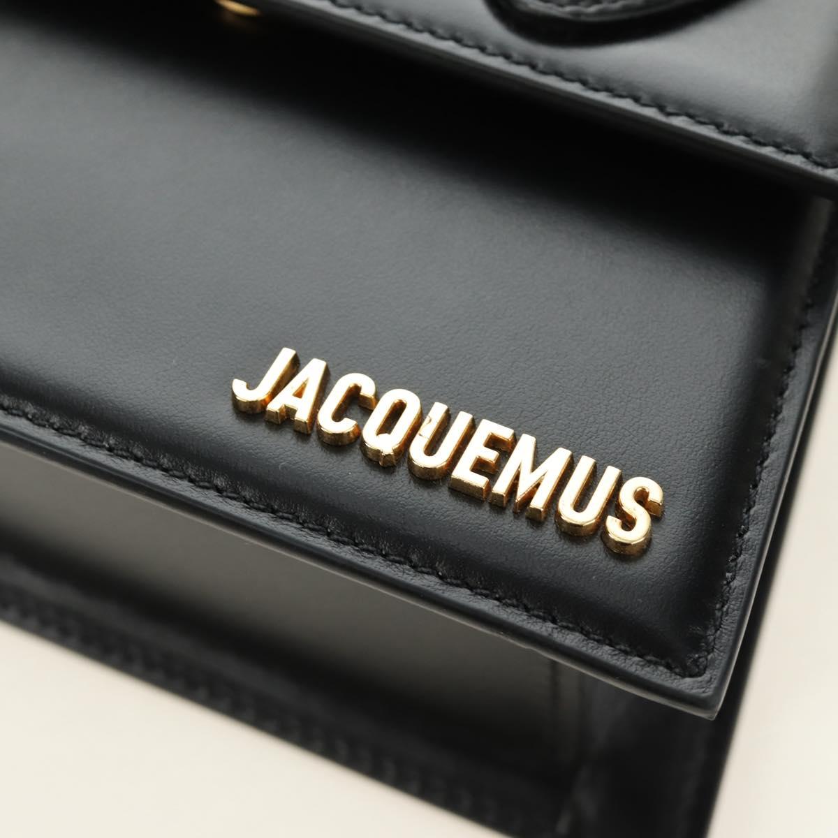 JACQUEMUS Hand Bag Leather 2way Black Gold Auth am11975V