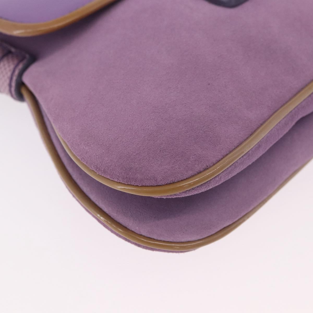 TOD’S Shoulder Hand Bag Suede Leather Purple Silver Auth am11976V