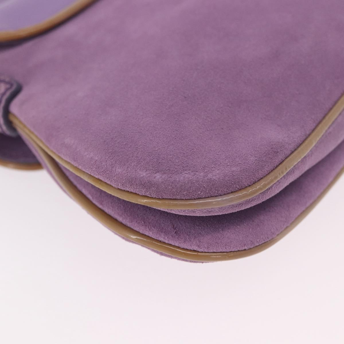 TOD’S Shoulder Hand Bag Suede Leather Purple Silver Auth am11976V