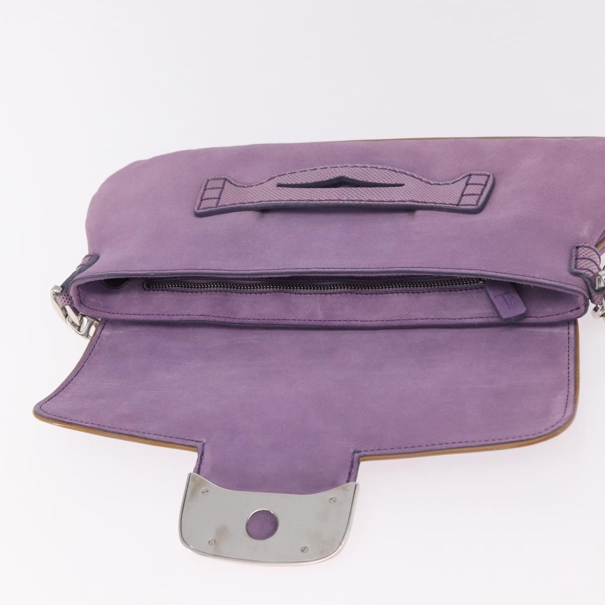 TOD’S Shoulder Hand Bag Suede Leather Purple Silver Auth am11976V