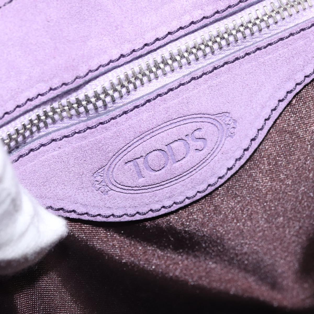 TOD’S Shoulder Hand Bag Suede Leather Purple Silver Auth am11976V