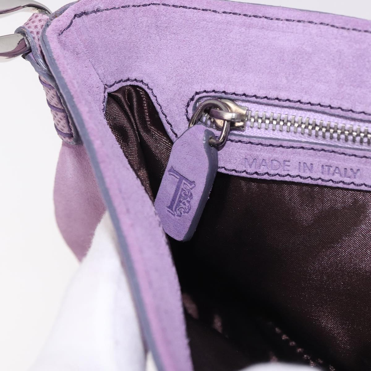 TOD’S Shoulder Hand Bag Suede Leather Purple Silver Auth am11976V