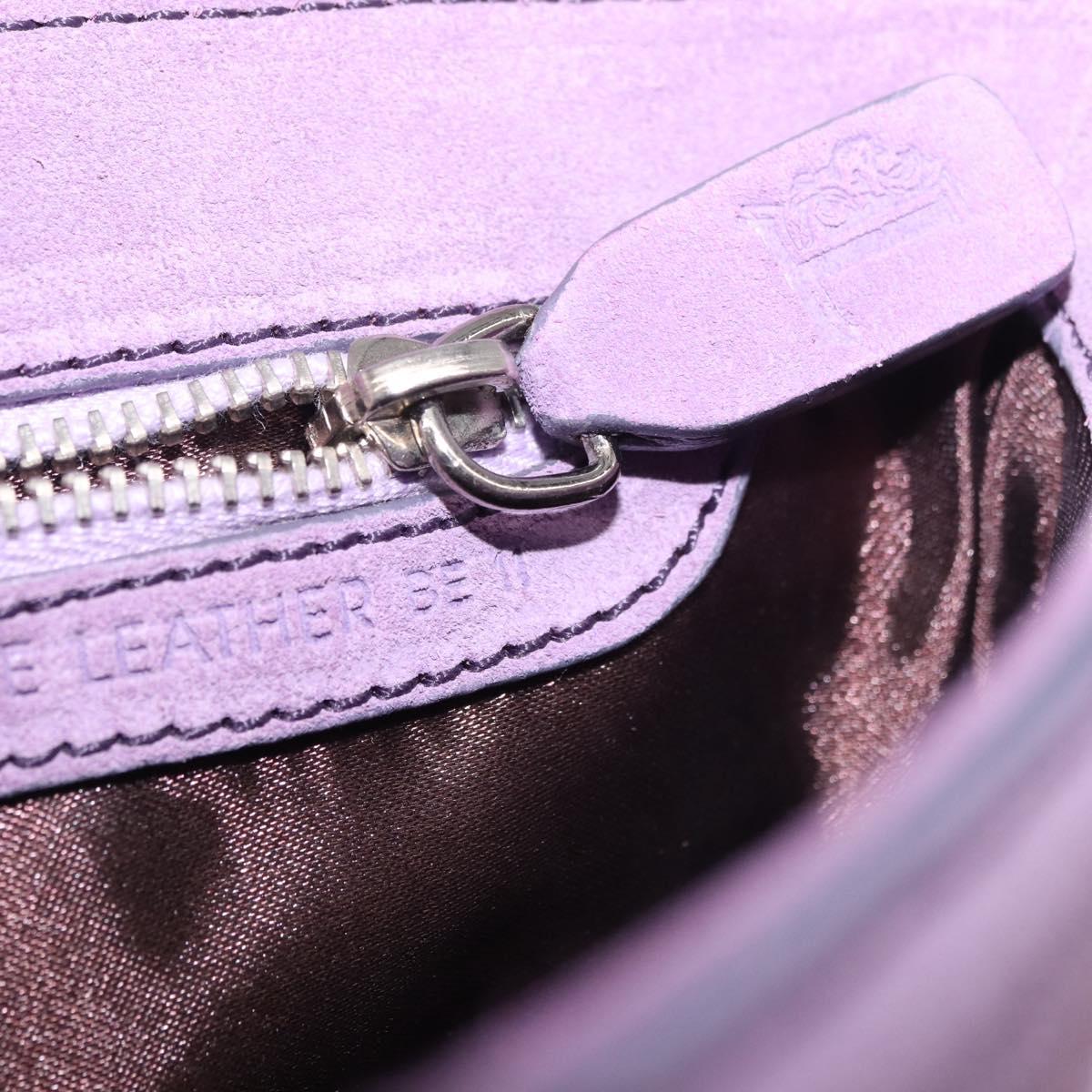 TOD’S Shoulder Hand Bag Suede Leather Purple Silver Auth am11976V