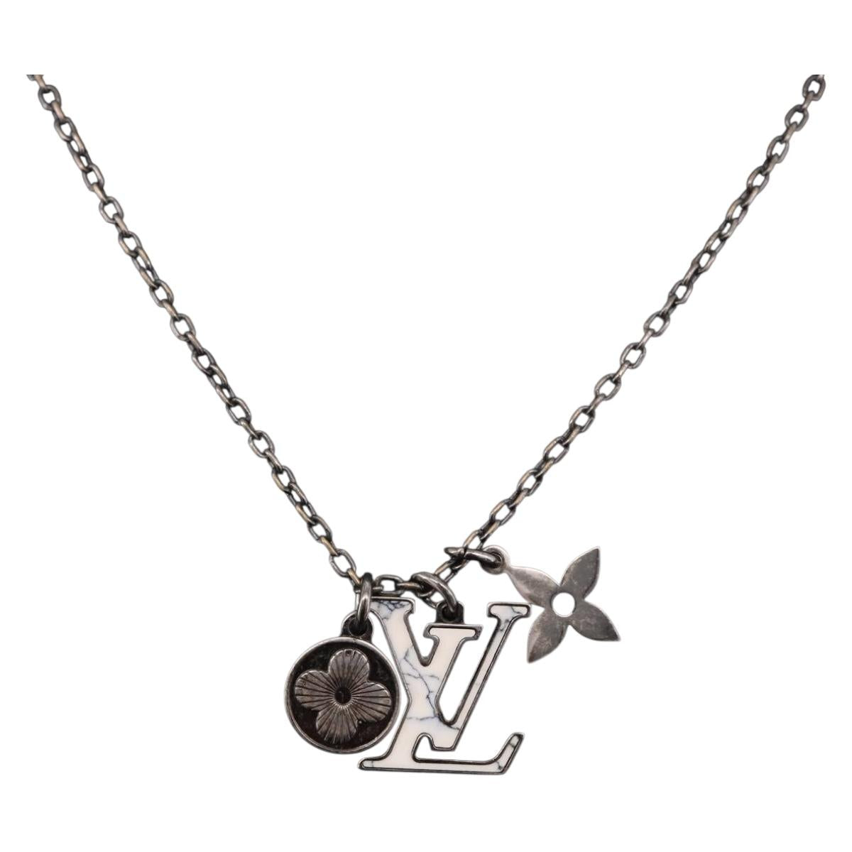 LOUIS VUITTON Necklace metal Silver M00317 LV Auth am11978A