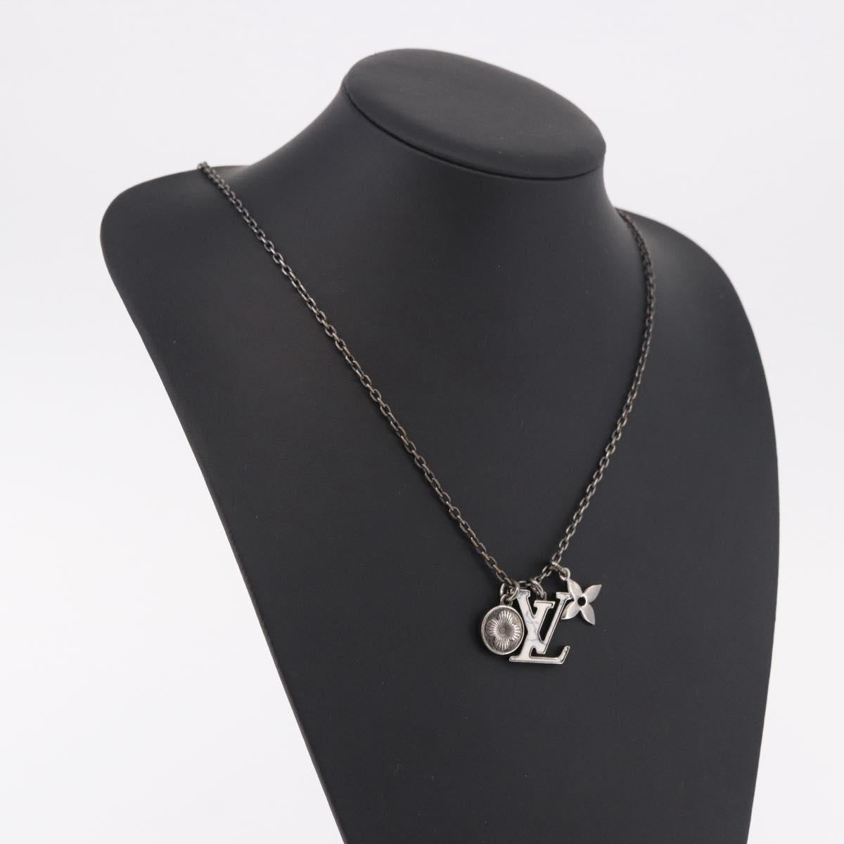 LOUIS VUITTON Necklace metal Silver M00317 LV Auth am11978A
