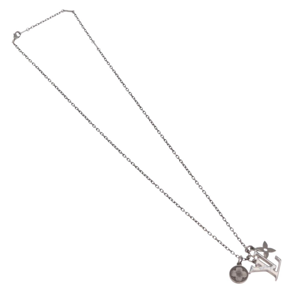 LOUIS VUITTON Necklace metal Silver M00317 LV Auth am11978A