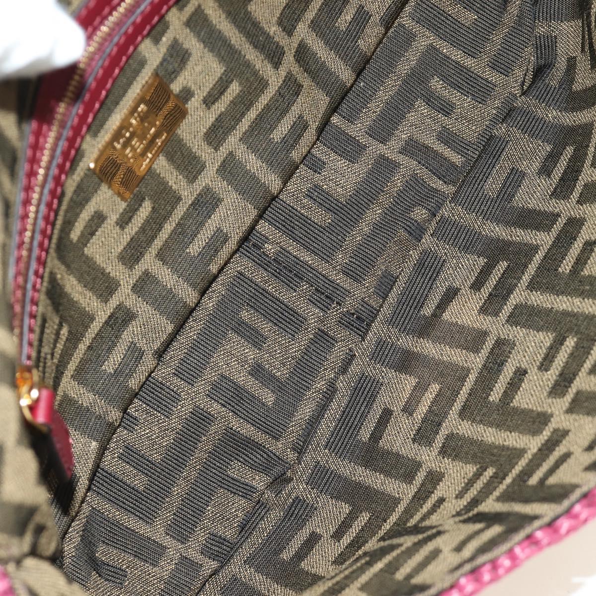 FENDI Zucca Canvas Mamma Baguette Bag Raffia 2way Beige Gold Auth am11981SM