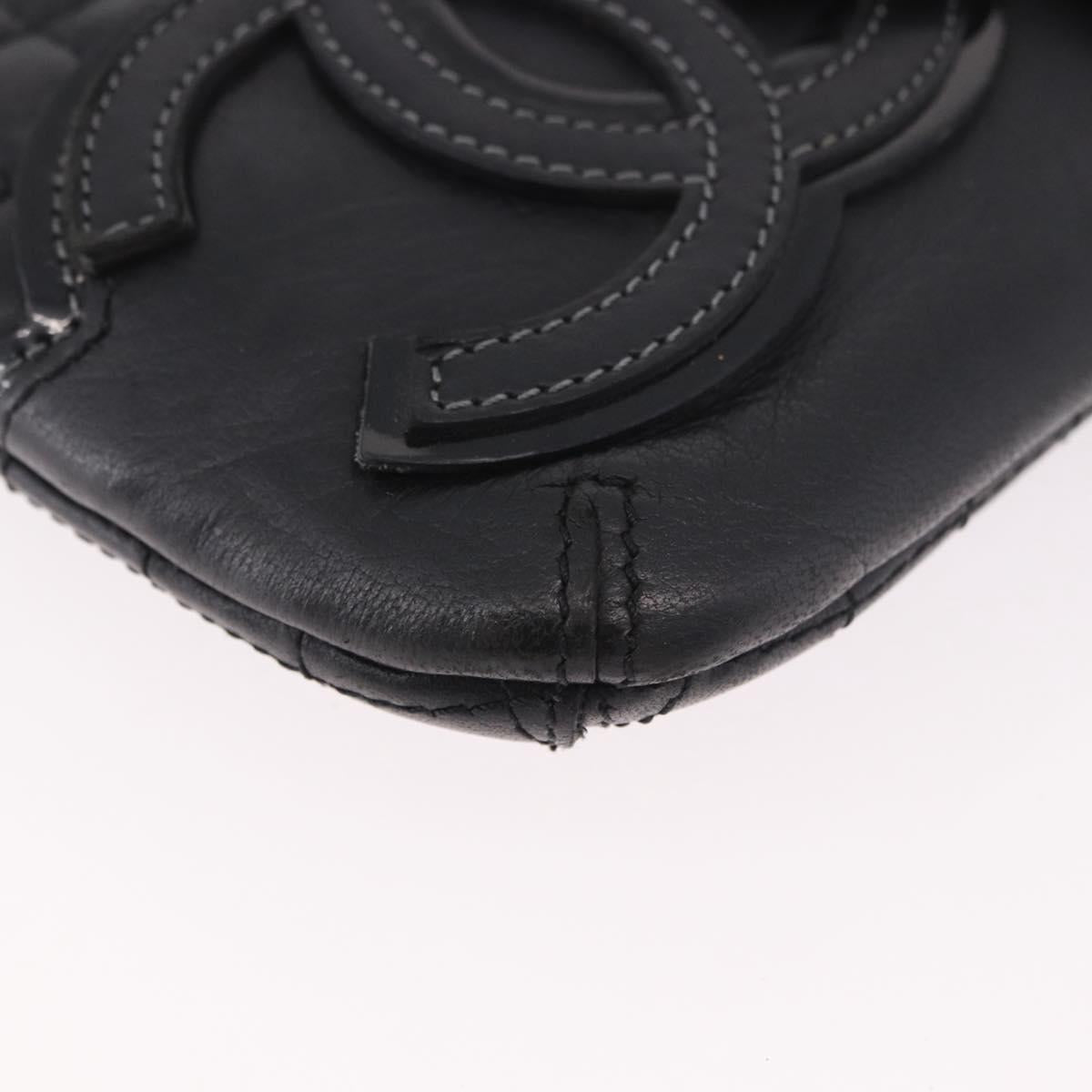 CHANEL Camellia No. 5 Accessories Chain Bag Lamb Skin Black CC Auth am11985M