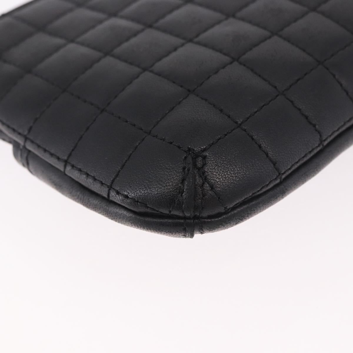 CHANEL Camellia No. 5 Accessories Chain Bag Lamb Skin Black CC Auth am11985M