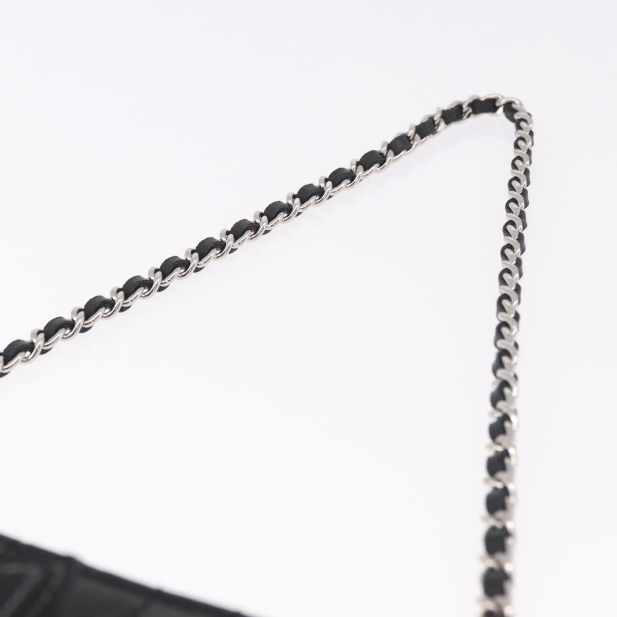 CHANEL Camellia No. 5 Accessories Chain Bag Lamb Skin Black CC Auth am11985M