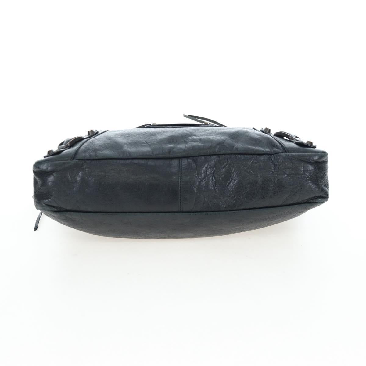 BALENCIAGA The First Hand Bag Leather Black Gold 103208 Auth am11987SAV