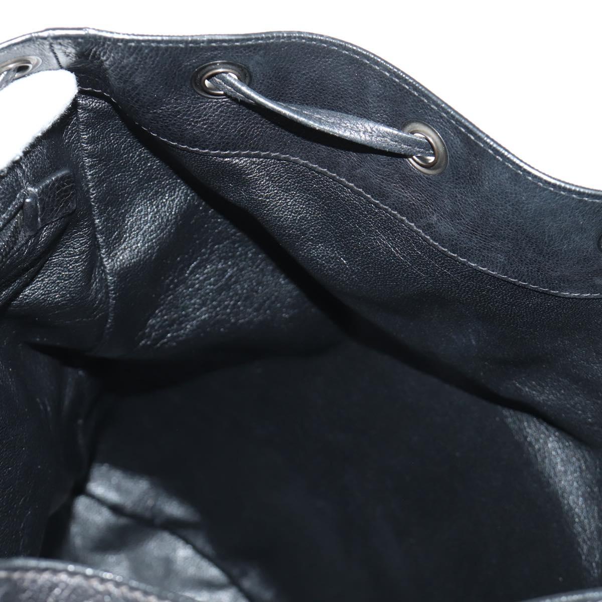 PRADA Backpack Leather Black VZ0053 Auth am11989V