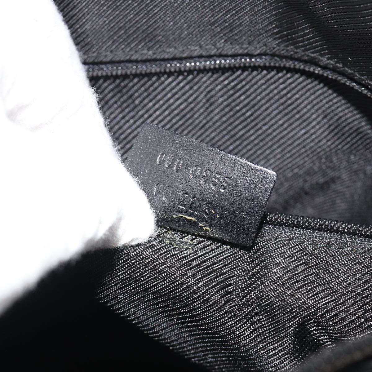GUCCI GG Canvas Hand Bag Black Silver 000 0855 Auth am11991V