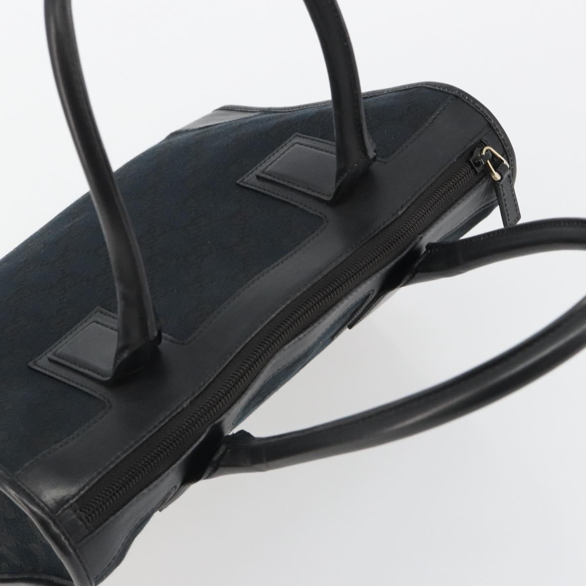 GUCCI GG Canvas Hand Bag Black Silver 000 0855 Auth am11991V