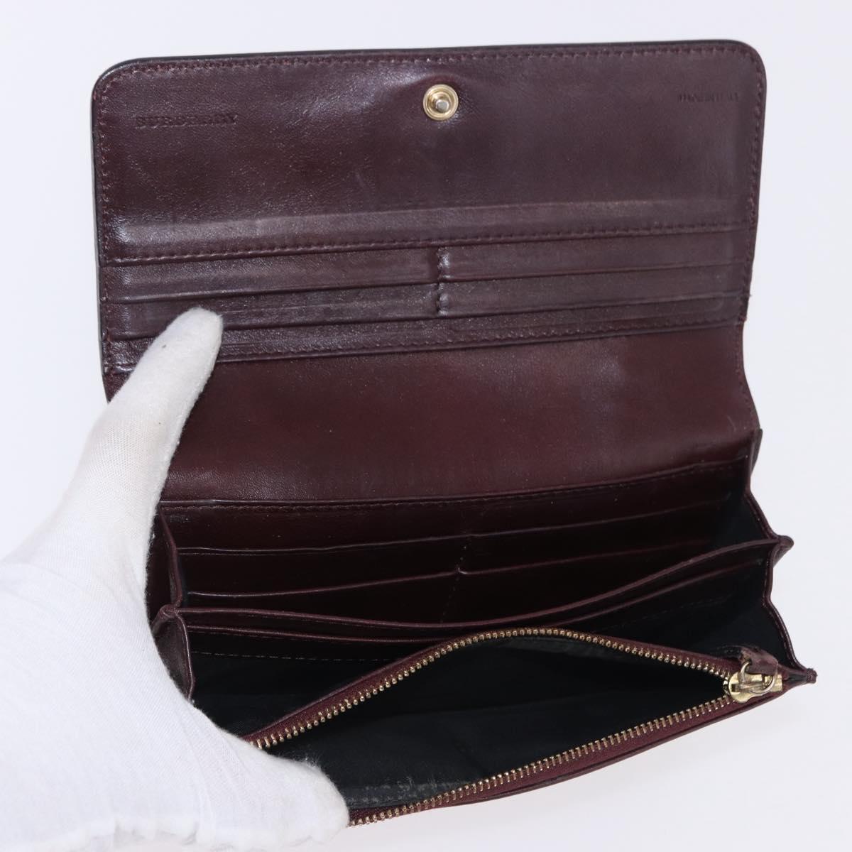Burberrys Burberry Nova Check Blue Label Bag Nylon 3 Set Brown Red Auth am11993