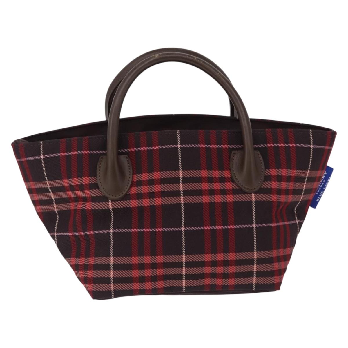 Burberrys Burberry Nova Check Blue Label Bag Nylon 3 Set Brown Red Auth am11993