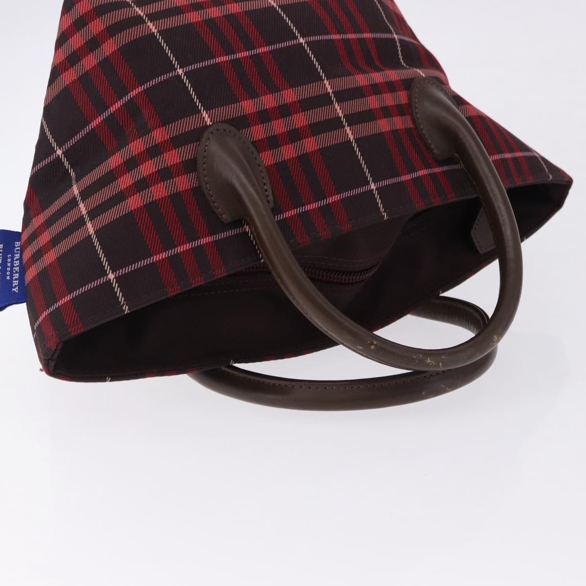 Burberrys Burberry Nova Check Blue Label Bag Nylon 3 Set Brown Red Auth am11993