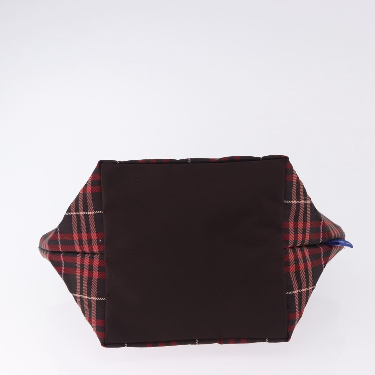 Burberrys Burberry Nova Check Blue Label Bag Nylon 3 Set Brown Red Auth am11993