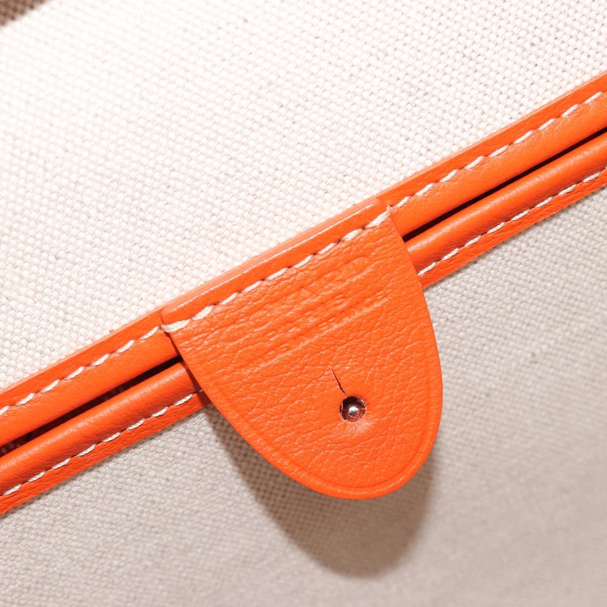 GOYARD Herringbone Artois PM Tote Bag PVC Leather Orange Auth am11996SM