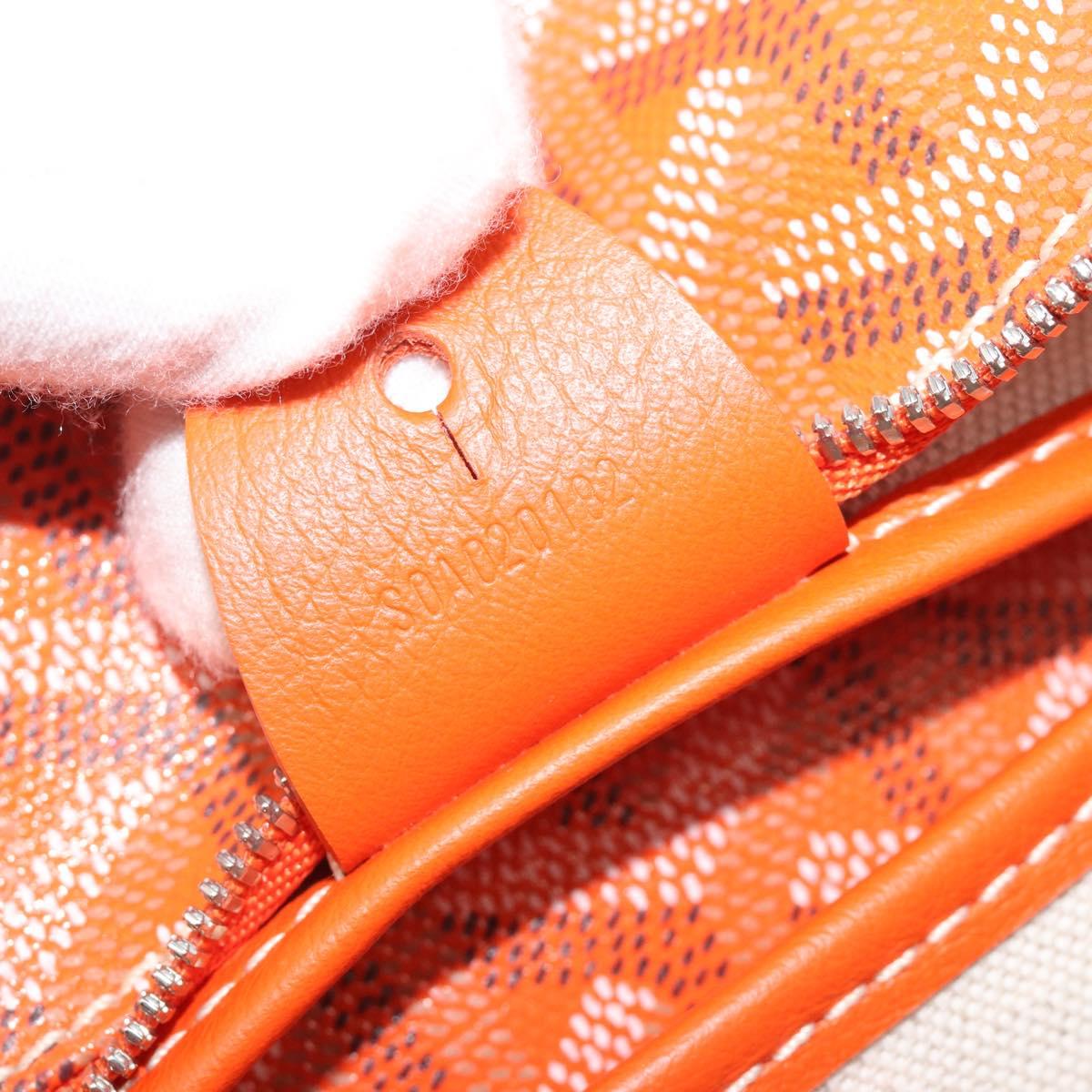 GOYARD Herringbone Artois PM Tote Bag PVC Leather Orange Auth am11996SM