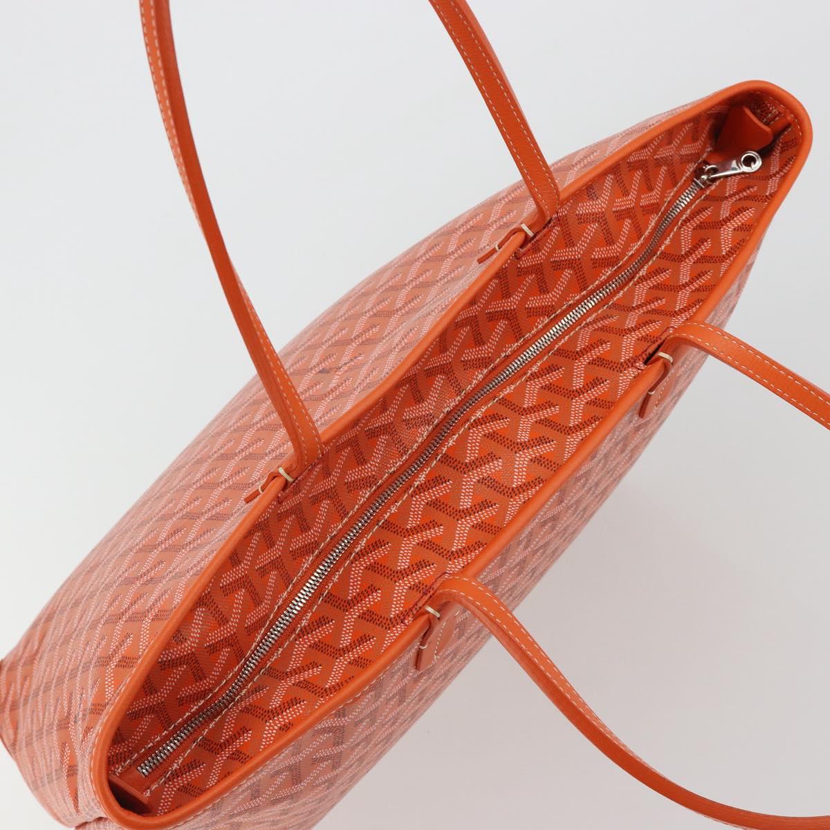 GOYARD Herringbone Artois PM Tote Bag PVC Leather Orange Auth am11996SM