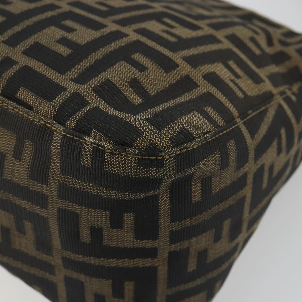 FENDI Zucca Canvas Mamma Baguette Shoulder Bag Brown Black Auth am12000A