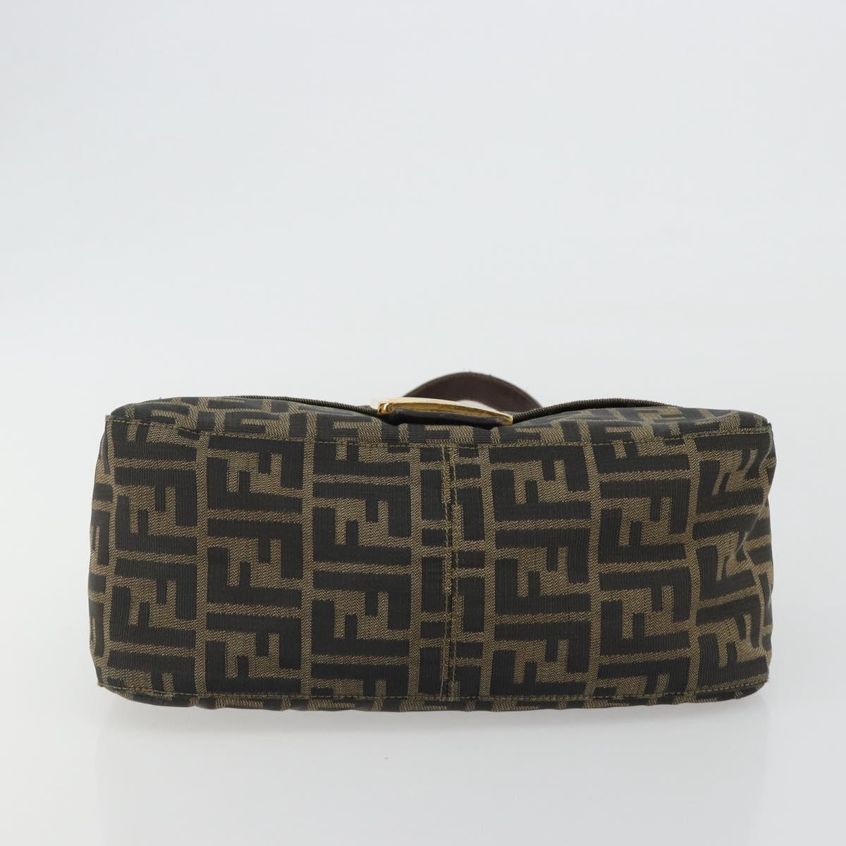 FENDI Zucca Canvas Mamma Baguette Shoulder Bag Brown Black Auth am12000A