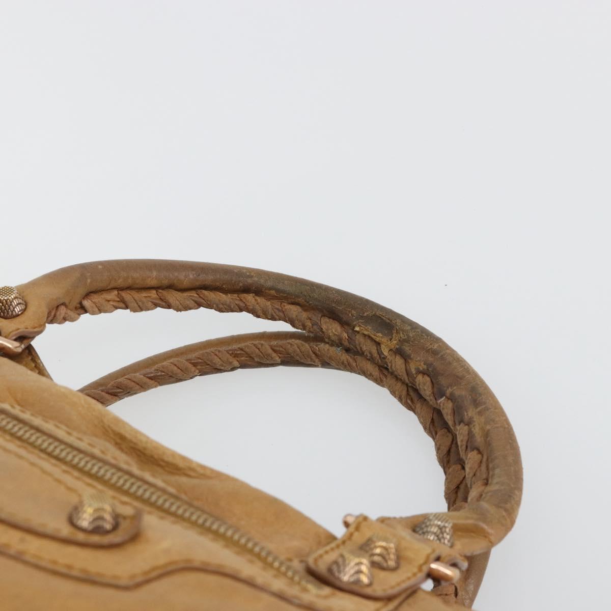 BALENCIAGA The Giant City Hand Bag Leather 2way Beige 281770 Auth am12006A