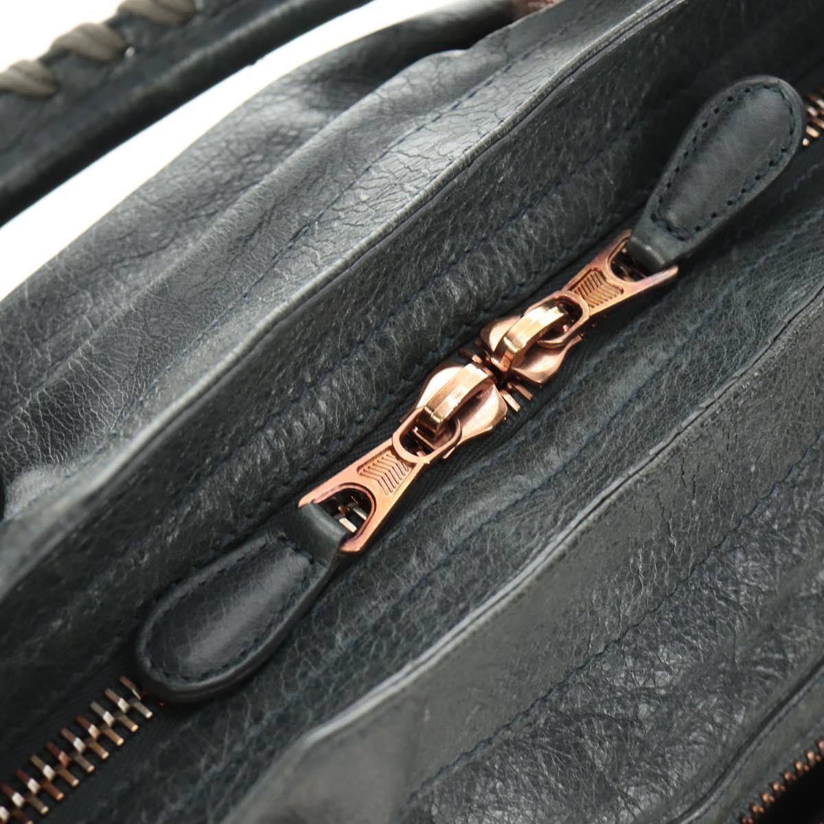 BALENCIAGA Giant Vero Hand Bag Leather 2way Gray 263244 Auth am12009SAM