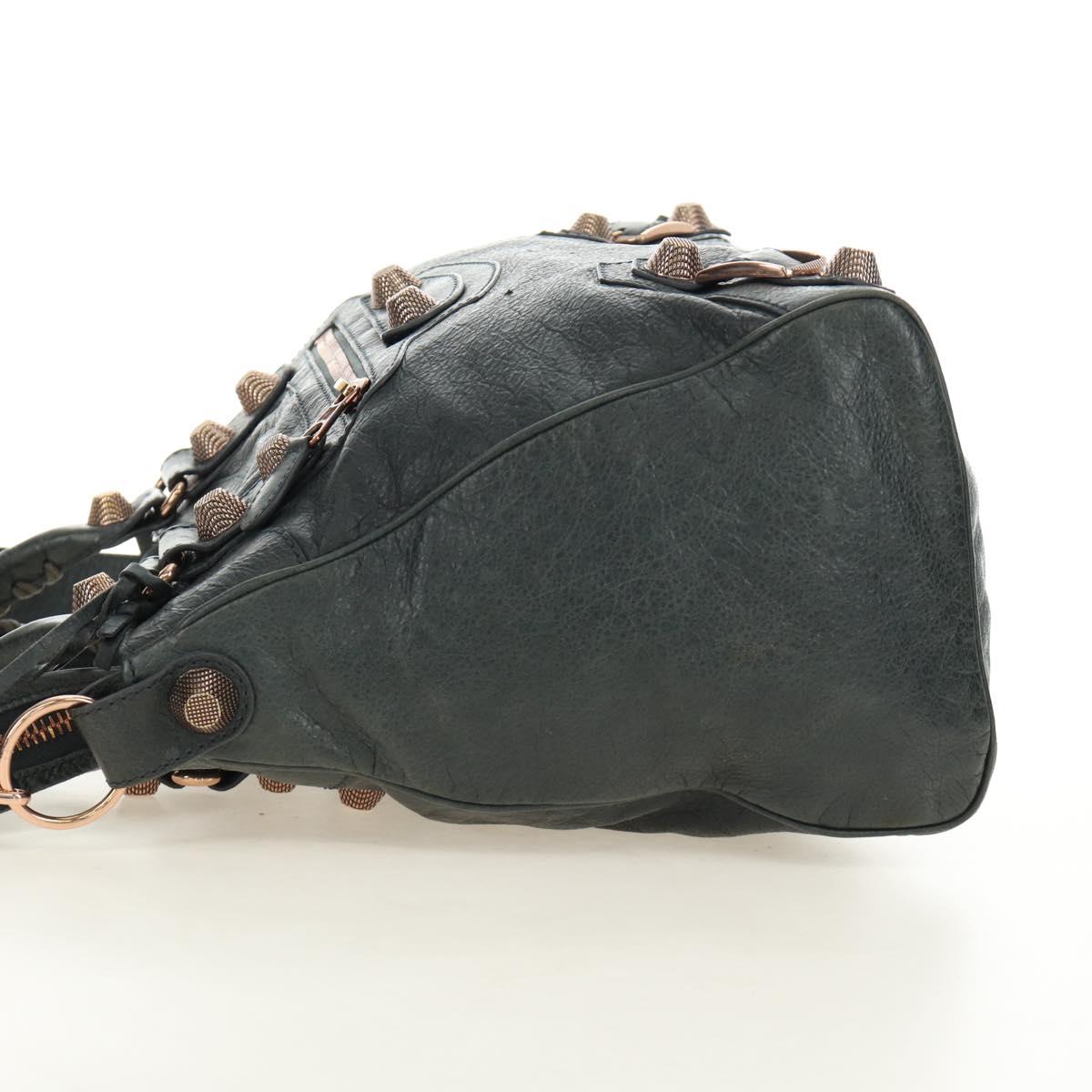 BALENCIAGA Giant Vero Hand Bag Leather 2way Gray 263244 Auth am12009SAM