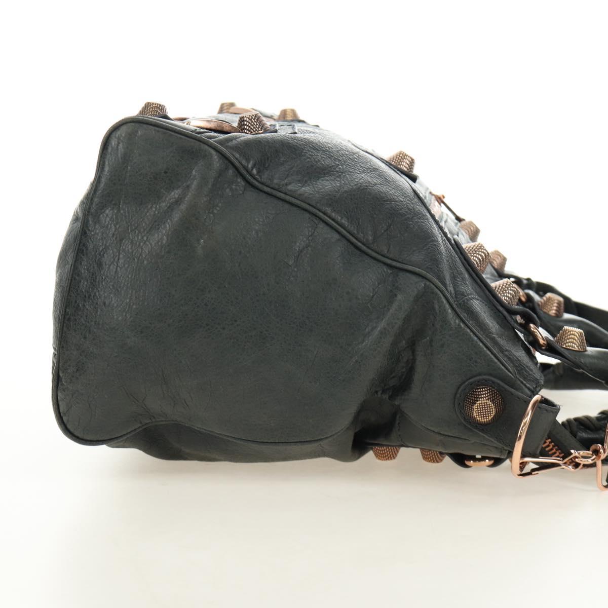 BALENCIAGA Giant Vero Hand Bag Leather 2way Gray 263244 Auth am12009SAM