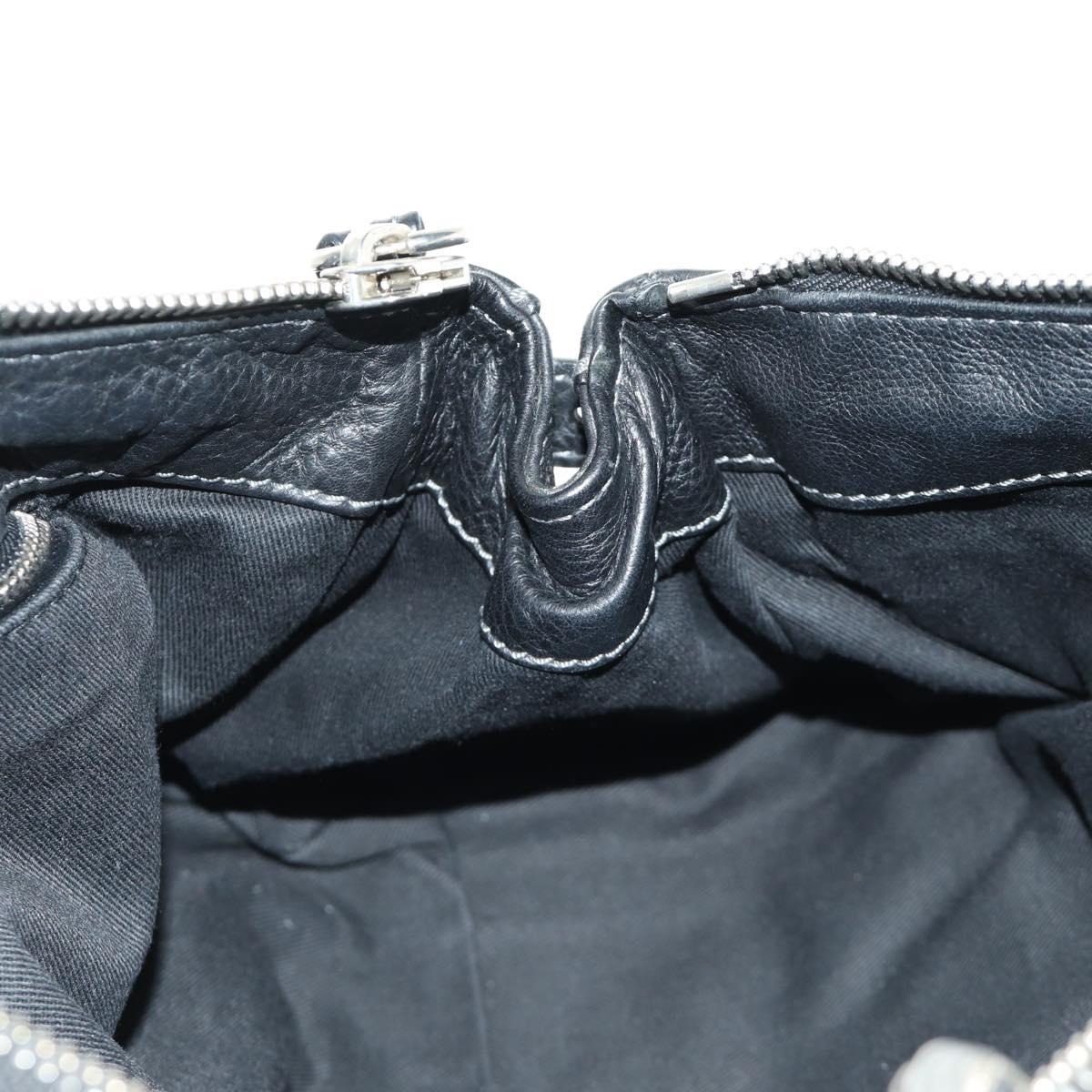 Chloe Paddington Hand Bag Leather Black Gold Silver Auth am12013SAM