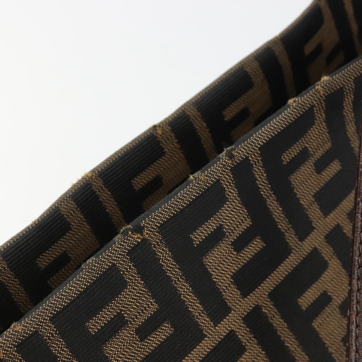 FENDI Zucca Canvas Mamma Baguette Shoulder Bag Brown Black Auth am12016A