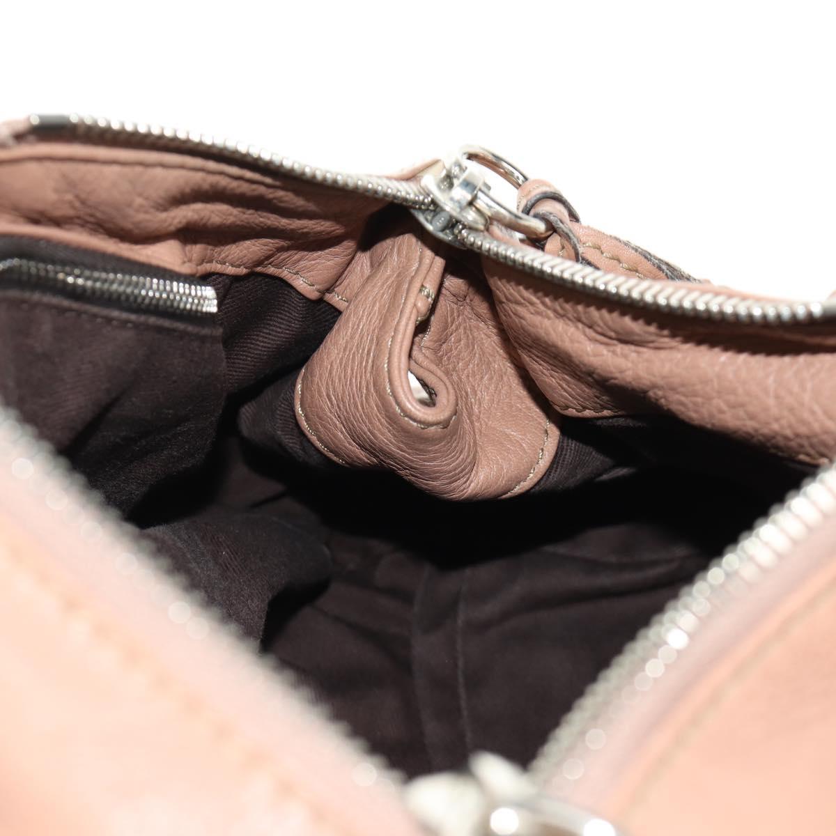 Chloe Paddington Hand Bag Leather Beige Gold Silver Auth am12019V