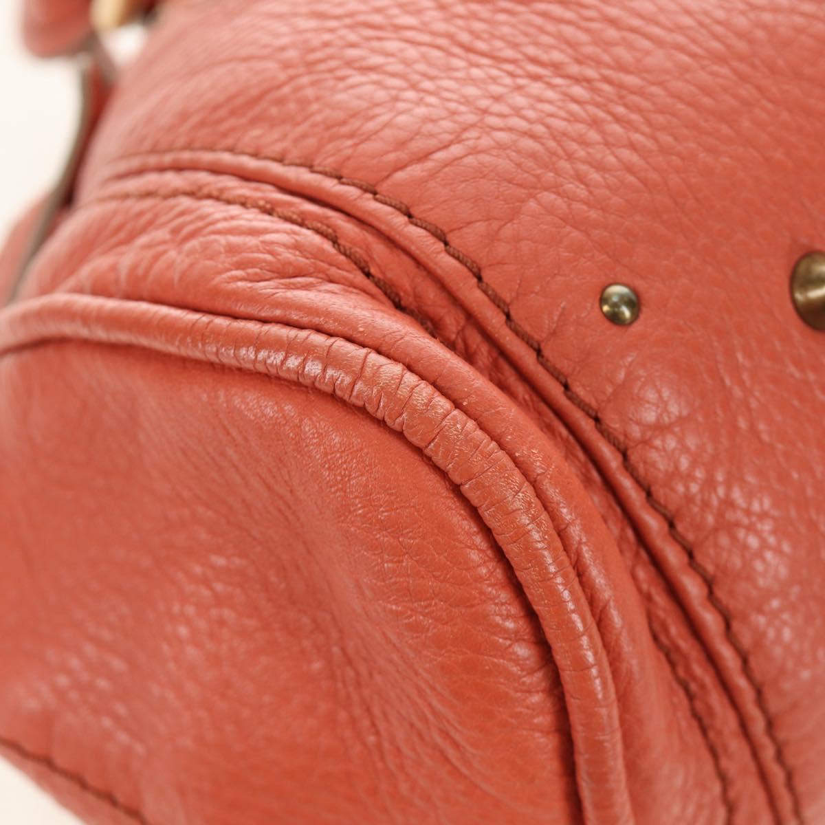 Chloe Paddington Hand Bag Leather Orange Gold Silver Auth am12020SAM