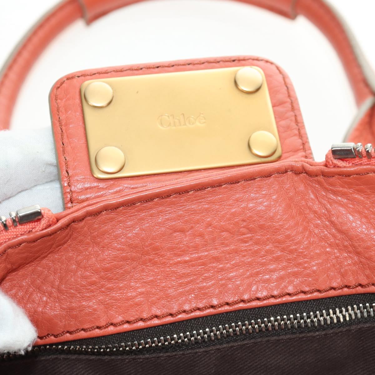 Chloe Paddington Hand Bag Leather Orange Gold Silver Auth am12020SAM