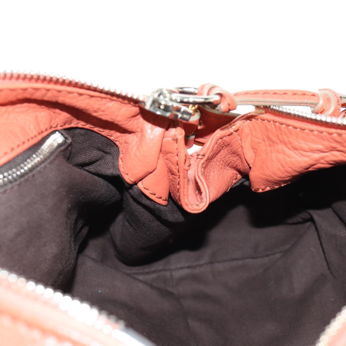 Chloe Paddington Hand Bag Leather Orange Gold Silver Auth am12020SAM