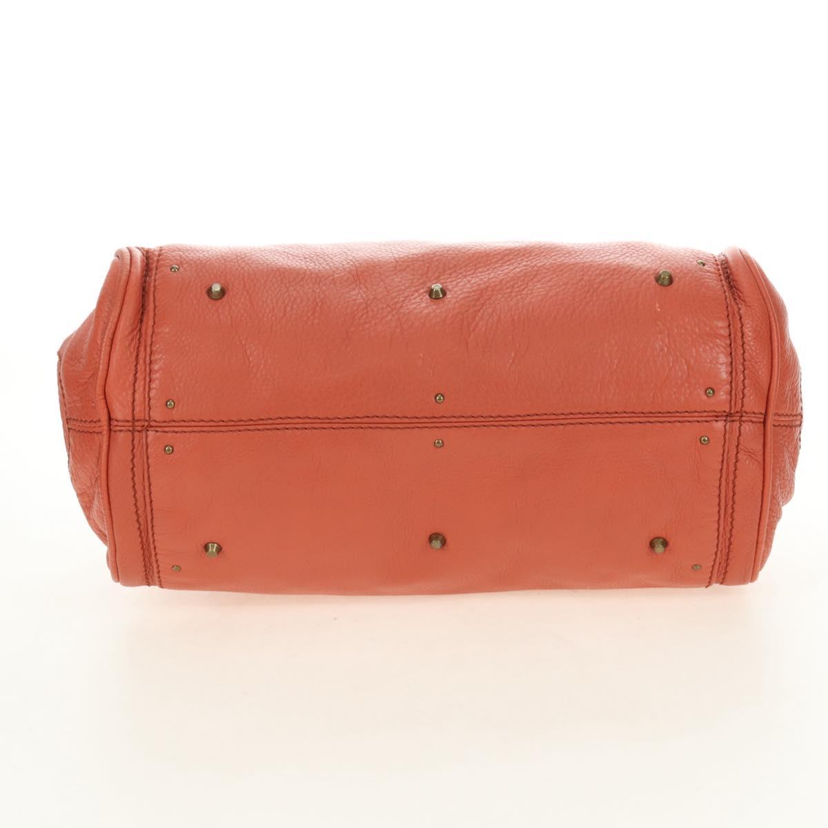 Chloe Paddington Hand Bag Leather Orange Gold Silver Auth am12020SAM
