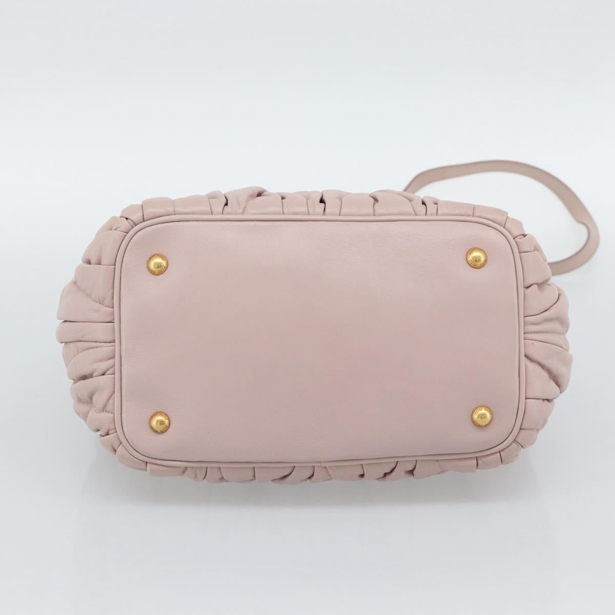 Miu Miu Hand Bag Leather 2way Pink Gold 5BG061 Auth am12025V