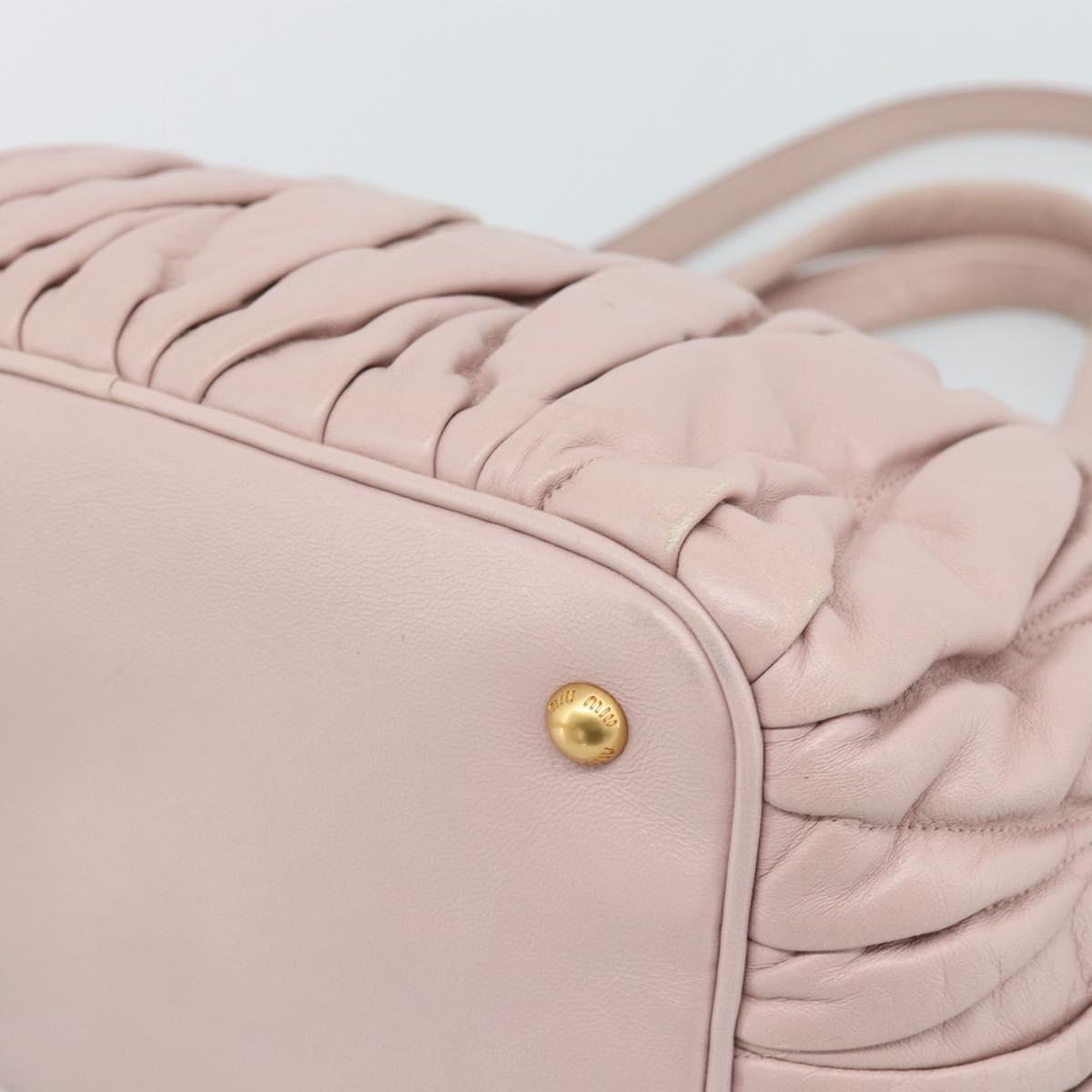 Miu Miu Hand Bag Leather 2way Pink Gold 5BG061 Auth am12025V